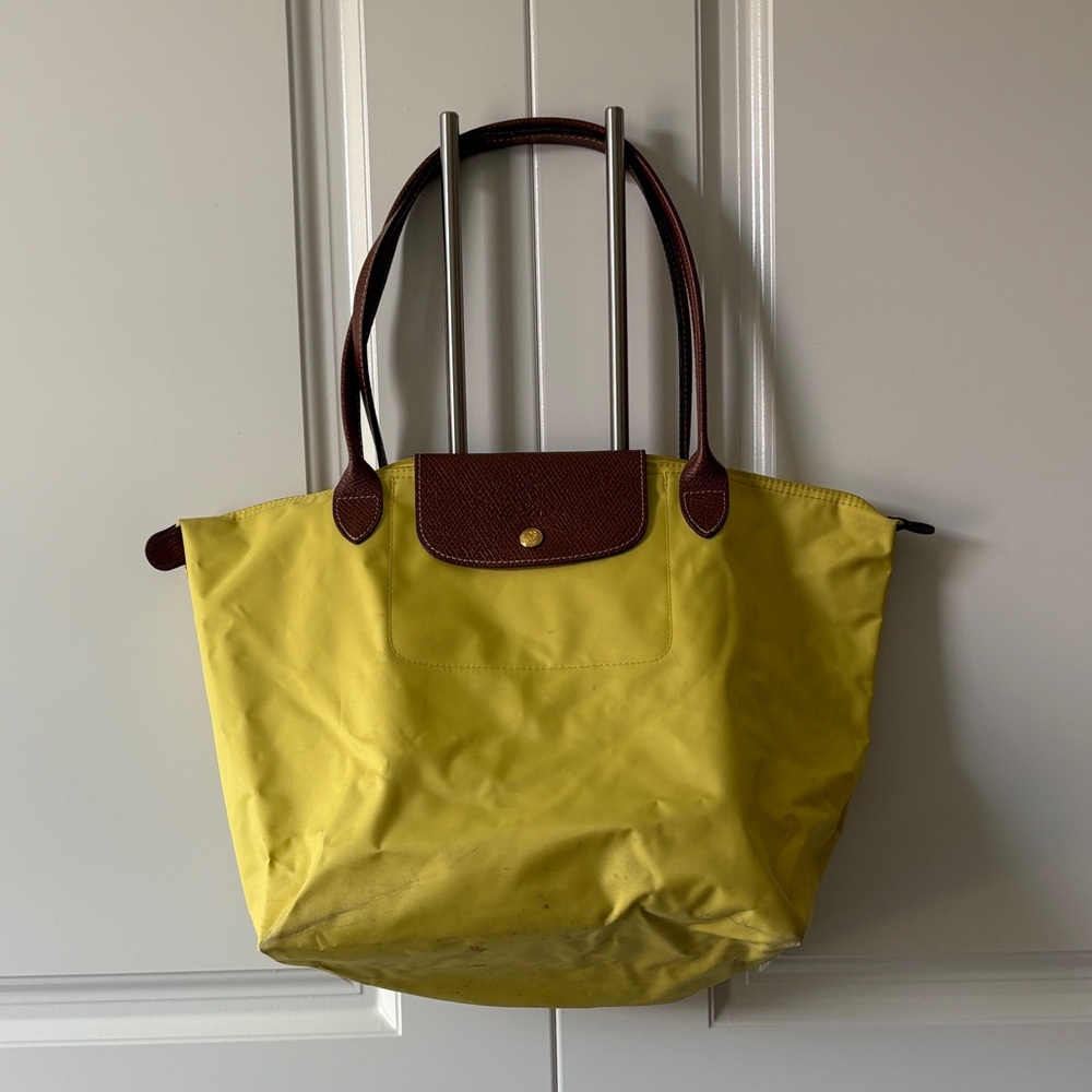 Longchamp Yellow and Brown Shoulder Bag